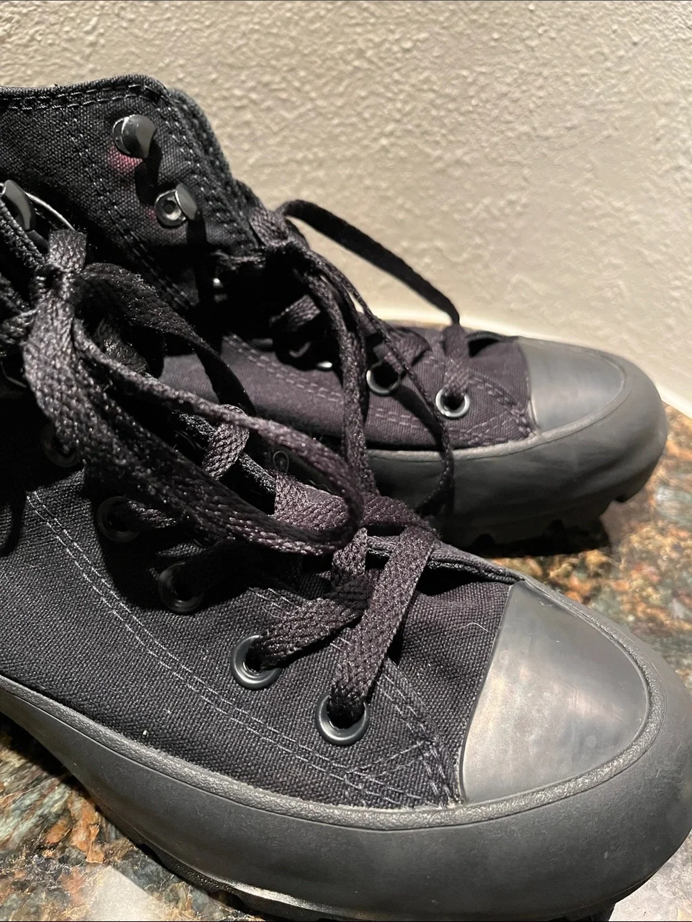 Converse Black High-Top Lugged Canvas Sneakers